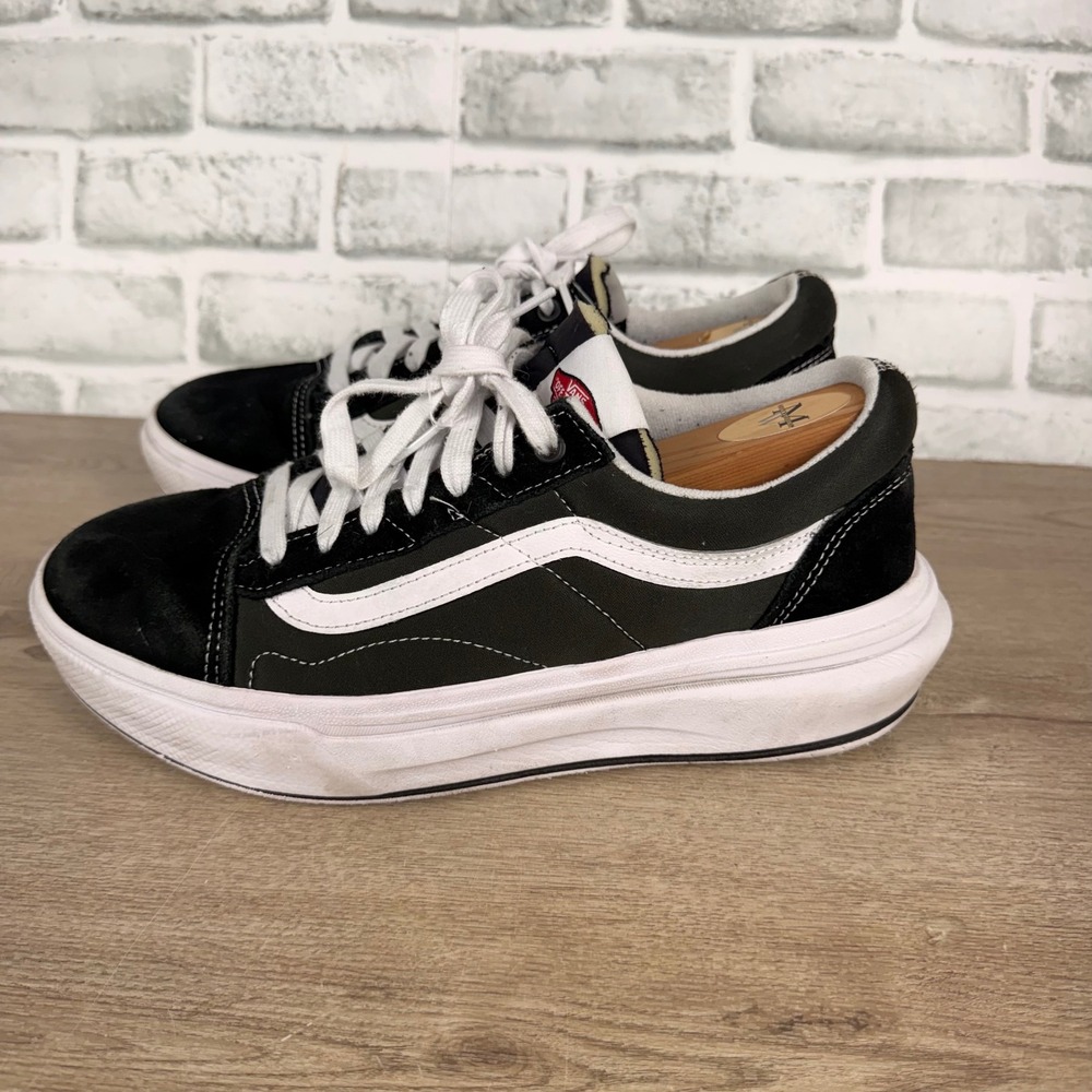 Vans Old Skool Overt CC Suede Canvas Black White Mens 10.5 - Picture 3 of 9